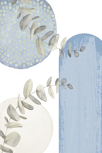 Eucalyptus Blue Shapes Art Print