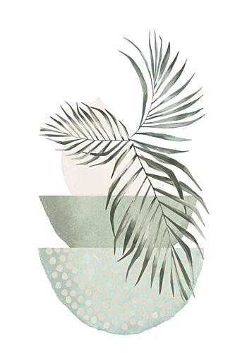 Green Palm Abstract Shapes Art Print