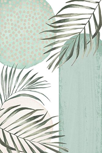 Serene Mint Palm Foliage Art Print