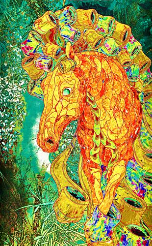 Vibrant Jungle Horse Art Print