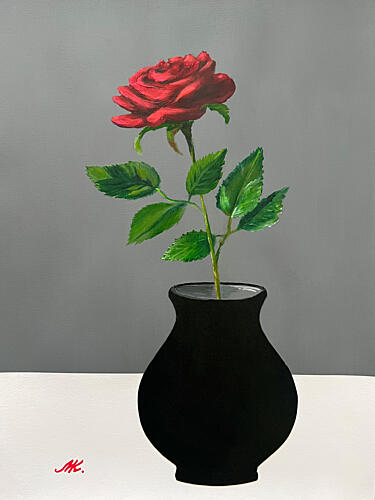Elegant Red Rose Art Print
