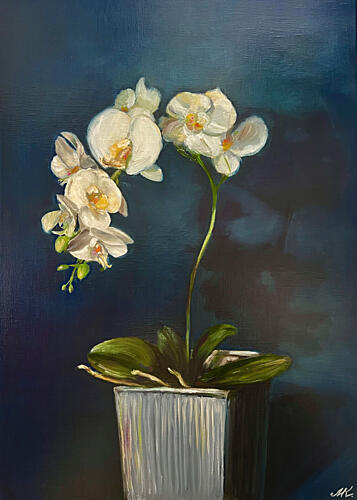 Elegant Potted Orchid Art Print