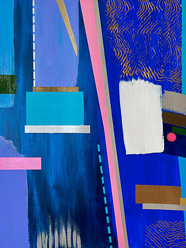 Vibrant Blue Geometry Art Print