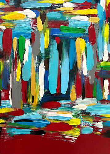Vibrant Paint Strokes Art Print