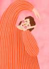 The Woman With the Orange Dress Art Print