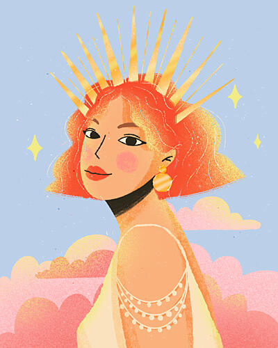 Radiant Sun Goddess Art Print by Zove Ahhh
