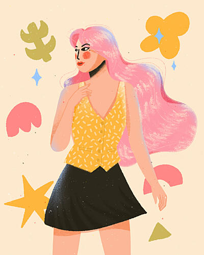 Bohemian Fashion Woman Art Print by Zove Ahhh