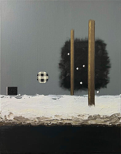 Abstract Snowy Pillars Art Print