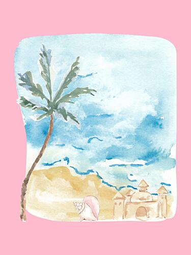 Tropical Beach Day Art Print