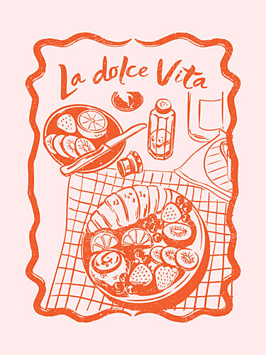 la Dolce Vita Breakfast Art Print by Jolly and Dash