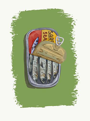 Rustic Sardine Can Art Print