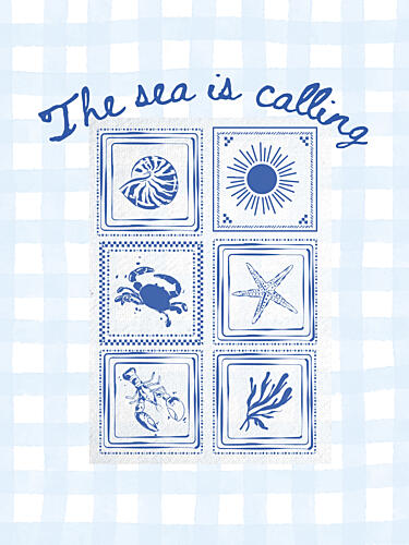 Coastal Sea Life Tiles Art Print