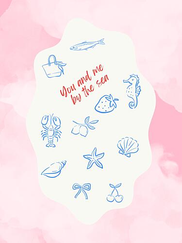 Coastal Summer Love Art Print