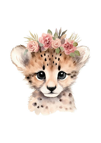 Sweet Cheetah Blossom Art Print