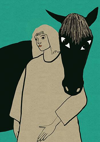 Woman and Her Horse Art Print