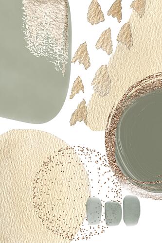 Sage Green Organic Shapes Art Print