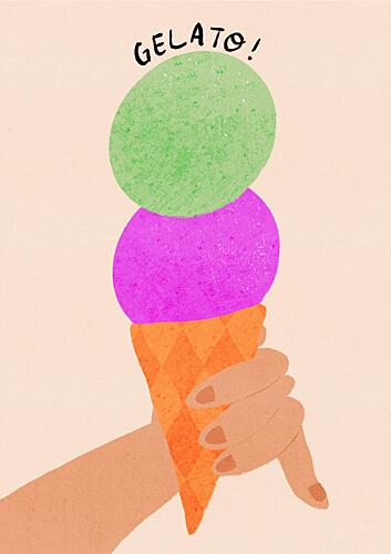 Sweet Gelato Cone Art Print