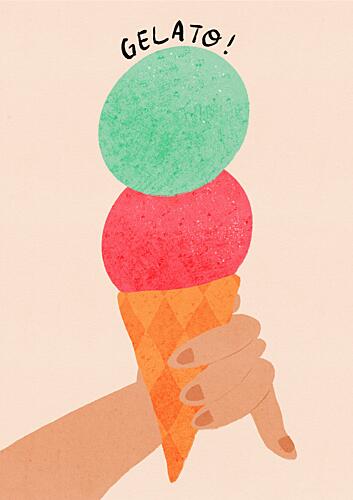 Summer Gelato Treat Art Print