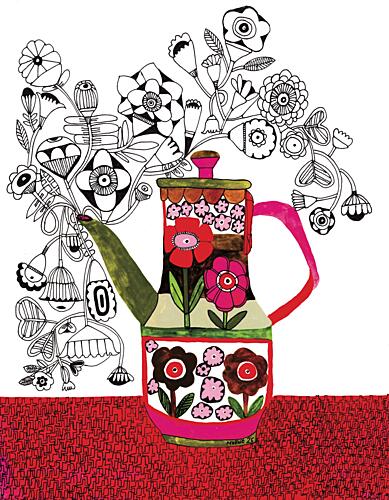 Pour Me a Cup of Flowers Art Print