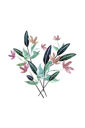 Delicate Watercolor Florals Art Print
