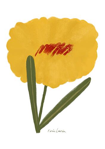 Simple Yellow Bloom Art Print