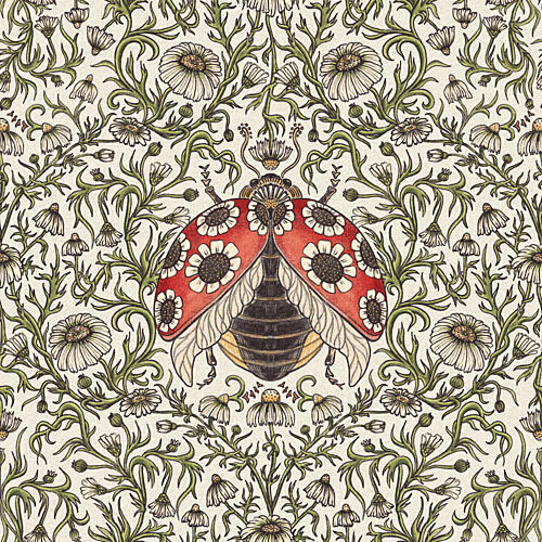 Ladybug Garden Pattern Art Print