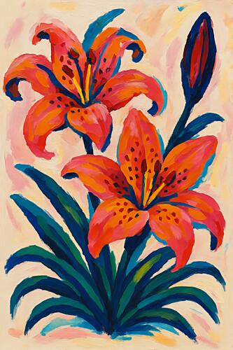 Vibrant Orange Lilies Art Print