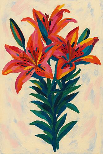 Vibrant Orange Lilies Art Print