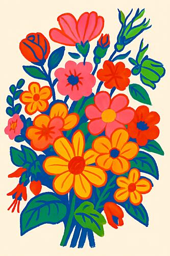 Vibrant Floral Bouquet Art Print