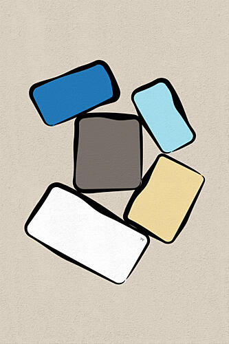 Modern Abstract Shapes Art Print by Martina
