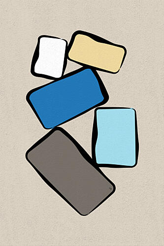 Stacked Colorful Blocks Art Print by Martina