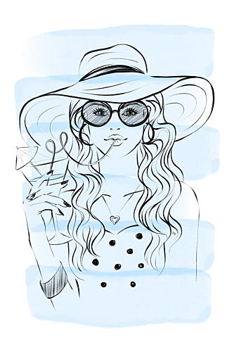 Stylish Woman Sipping Art Print by Martina