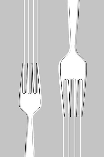 Two Stylized Forks Art Print by Martina