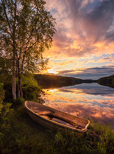 Peaceful Lake Sunset Art Print