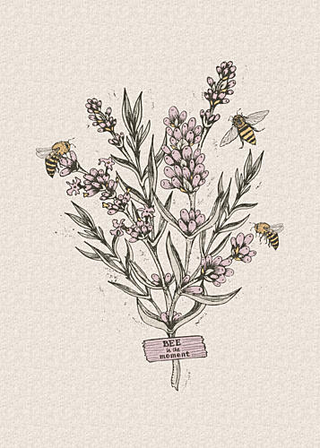 Blooming Lavender Bees Art Print