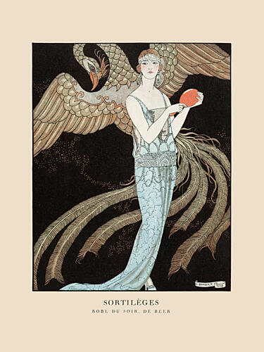 Sortileges Evening Dress, de Beer 1922 by George Barbier Art Print by George Barbier