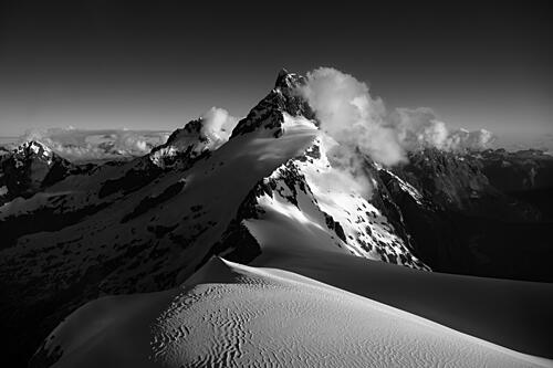 Majestic Snowy Peaks Art Print