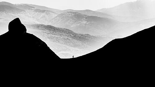 Misty Mountain Solitude Art Print