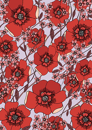 Vibrant Red Blooms Art Print