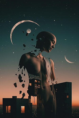 Dissolving City Dream Art Print by Miguel Bruzual