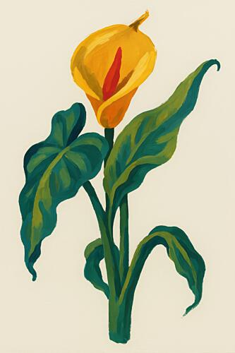 Vibrant Yellow Calla Lily Art Print