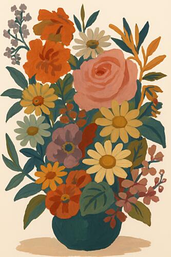 Colorful Flower Bouquet Art Print