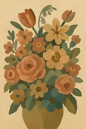 Rustic Flower Bouquet Art Print