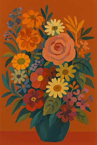 Warm Floral Bouquet Art Print