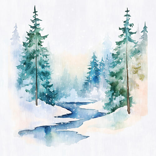 Peaceful Winter Forest Art Print