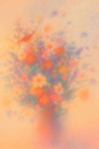 Amber Glow Bouquet Art Print