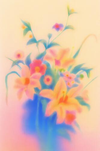Dreamy Pastel Flowers Art Print