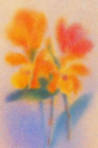 Ethereal Orange Orchids Art Print