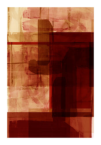 Warm Geometric Abstract Layers Art Print by Cartissi