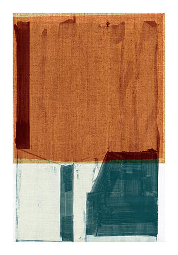 Rust Teal Abstract Blocks Art Print by cartissi